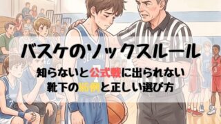 バスケのソックスルール｜知らないと公式戦に出られない靴下のNG例と正しい選び方