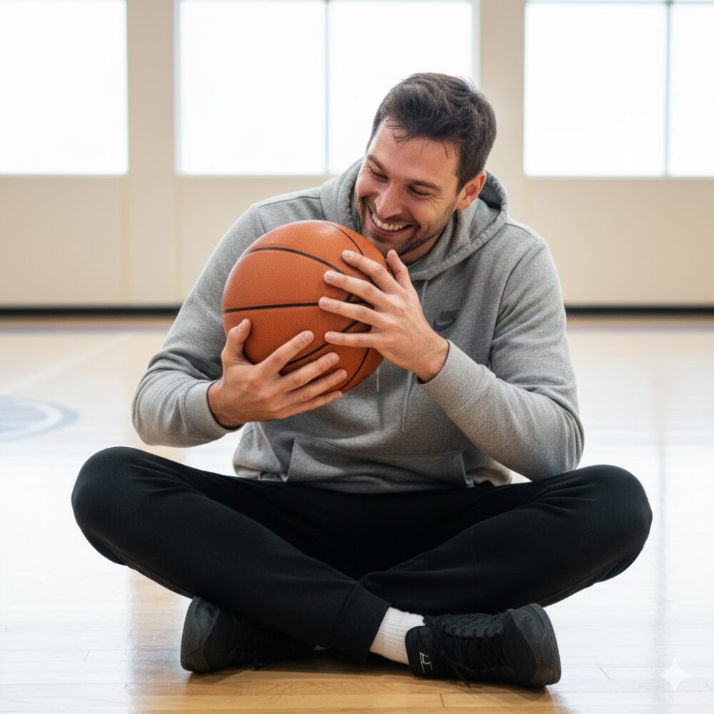 ボールと仲良しなバスケット選手