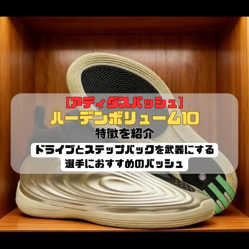 【アディダスバッシュ】ハーデンボリューム10の特徴を紹介！ドライブとステップバックを武器にする選手におすすめのバッシュ